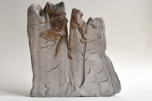 two strangers meet in the street ceramic sculpture